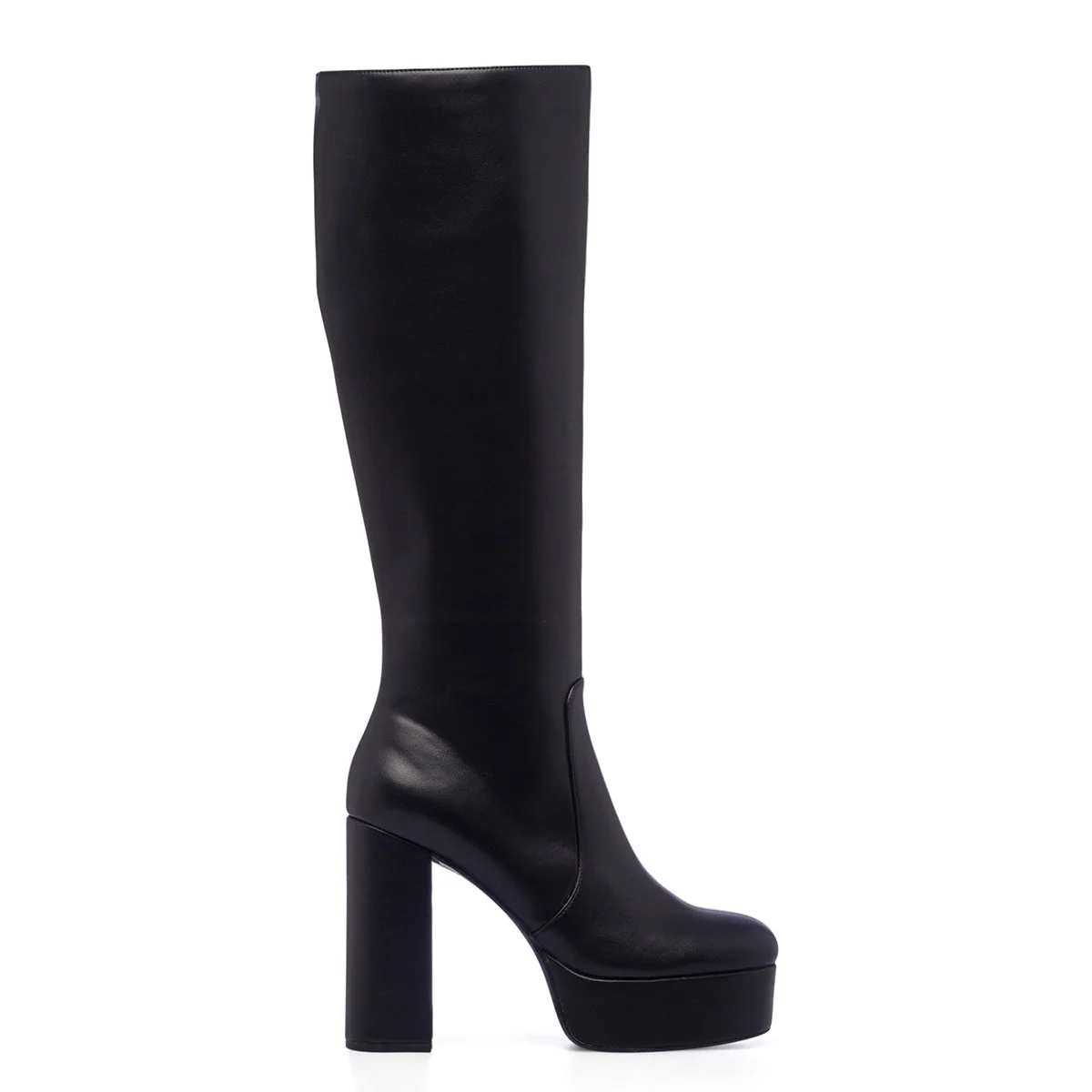 Stivali neri da donna con tacco a blocco 12 cm e plateau Lora Ferres