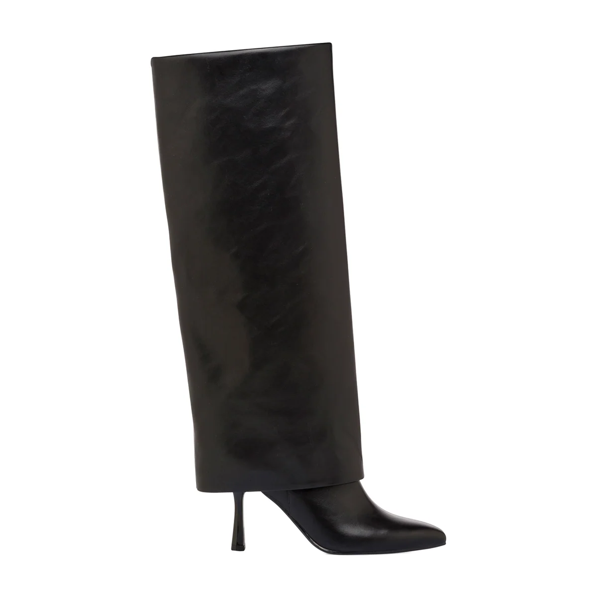 Stivali neri da Donna con tacco stiletto 9 cm e risvolto Lora Ferres