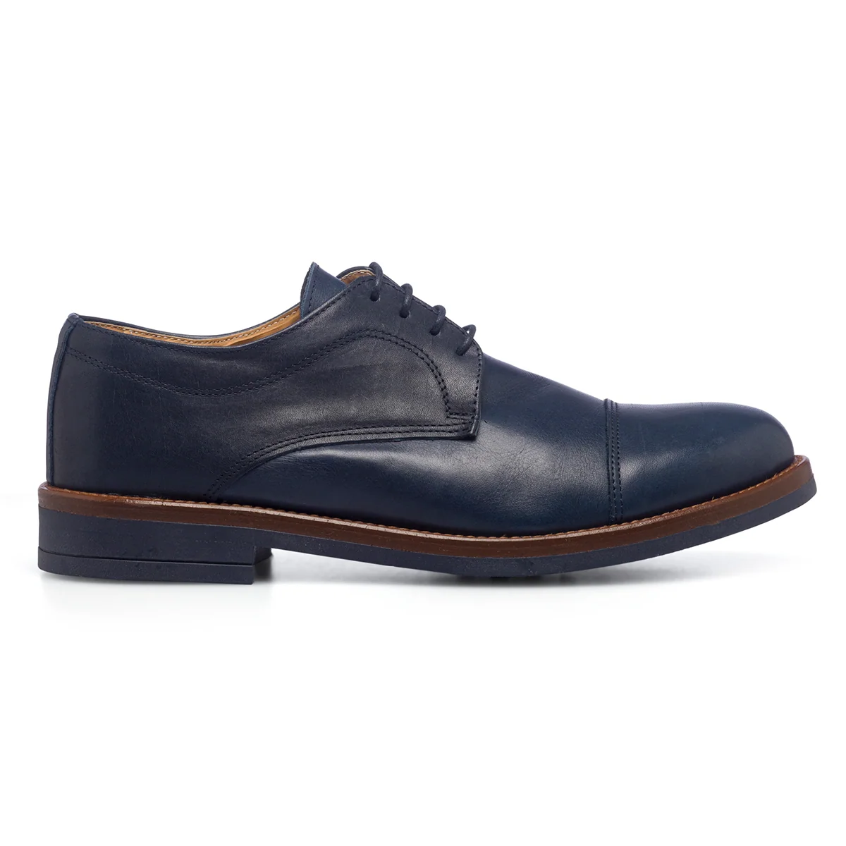 Stringate casual da uomo blu navy in pelle Primopiano