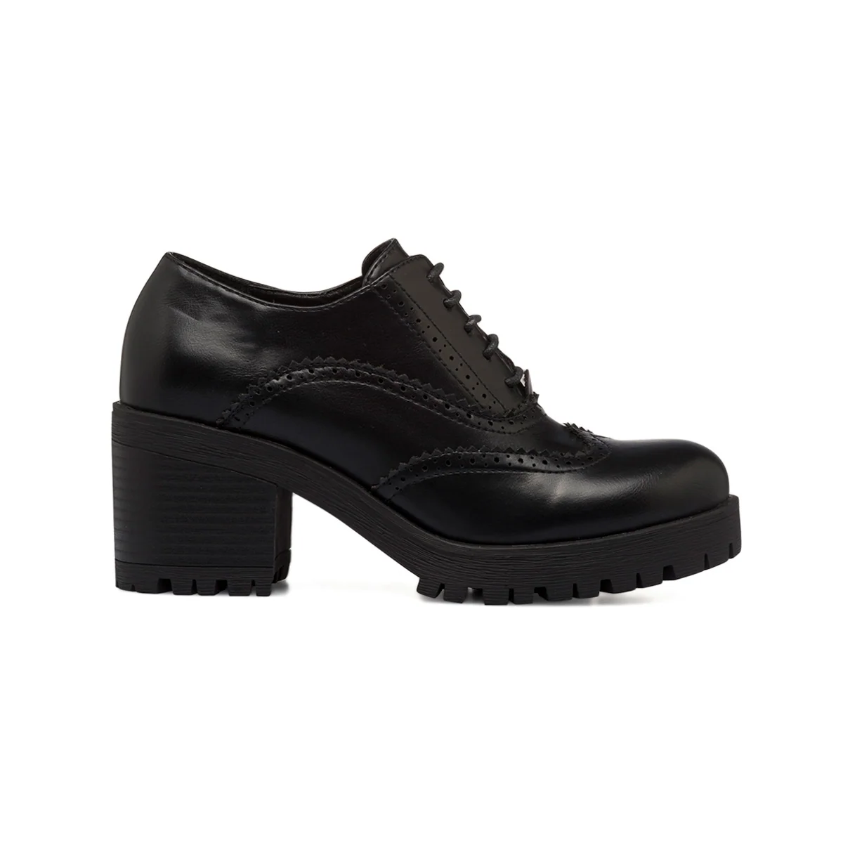 Stringate chunky nere da donna con tacco 7 cm Lora Ferres