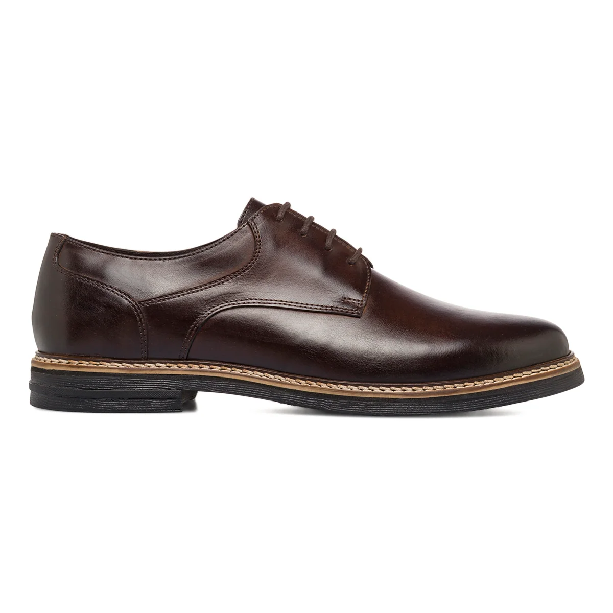 Stringate derby marroni in Pelle da Uomo con Memory La Cuoieria