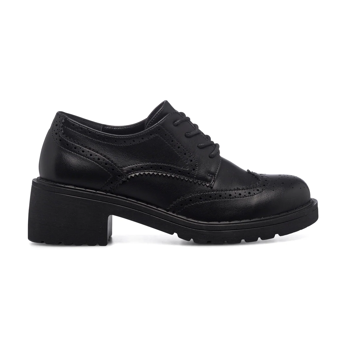 Stringate nere da donna con dettagli brogue e tacco 5 cm Lora Ferres
