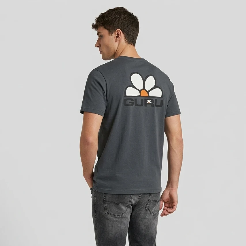 T-shirt a maniche corte grigio scuro da Uomo con logo Guru