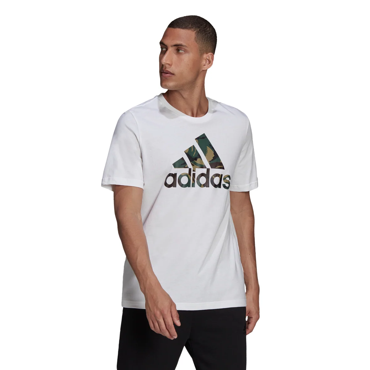 T-shirt bianca con logo mimetico adidas Essentials Camouflage Print