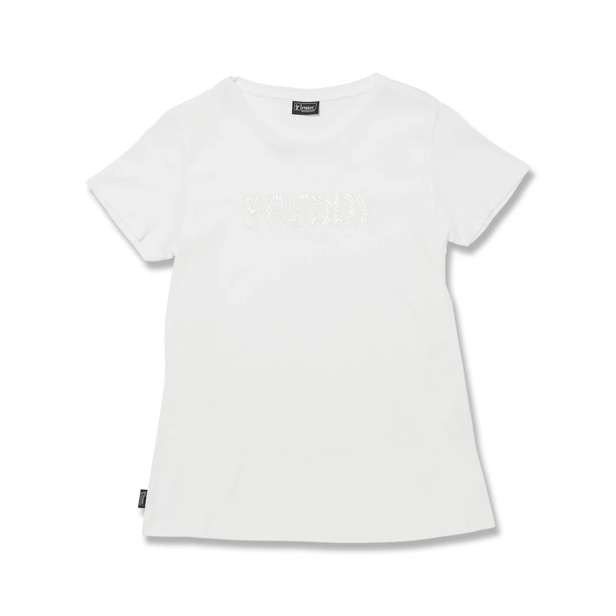 T-shirt bianca da donna con logo Freddy