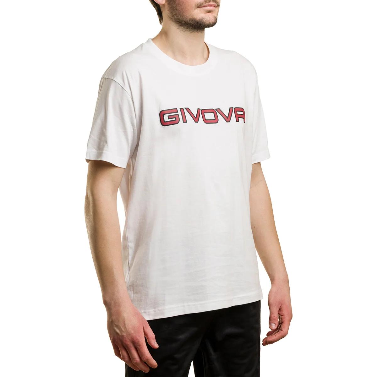 T-shirt bianca da uomo con logo sul petto Givova