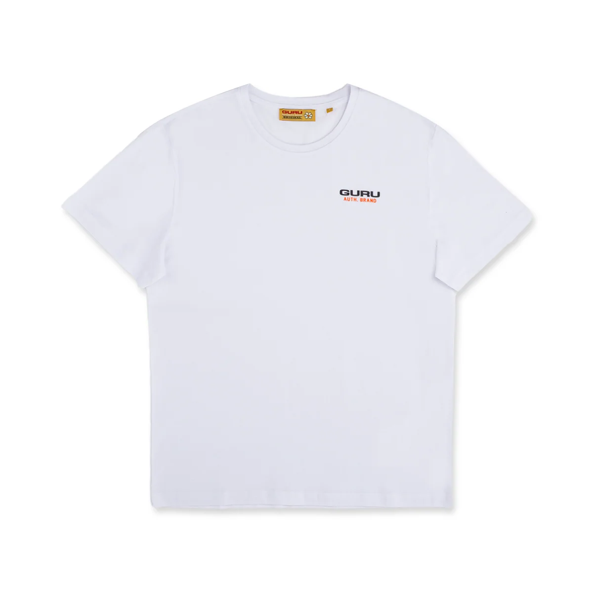 T-shirt Bianca da Uomo in Cotone con logo a contrasto Guru