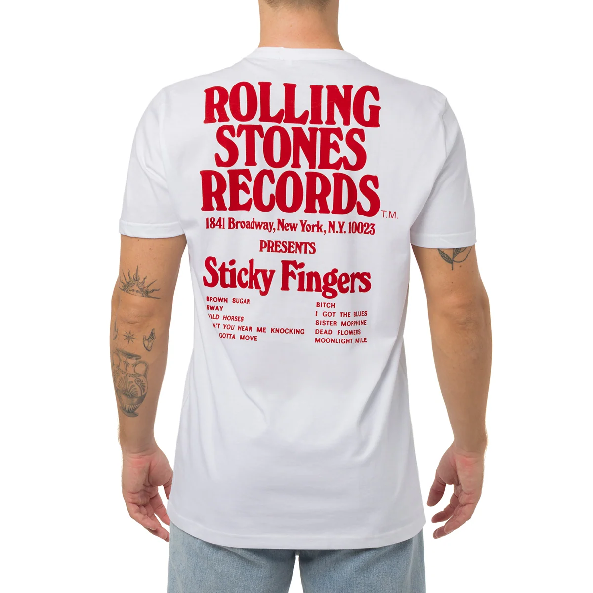 T-shirt bianca da Uomo in Cotone con stampa Rolling Stones