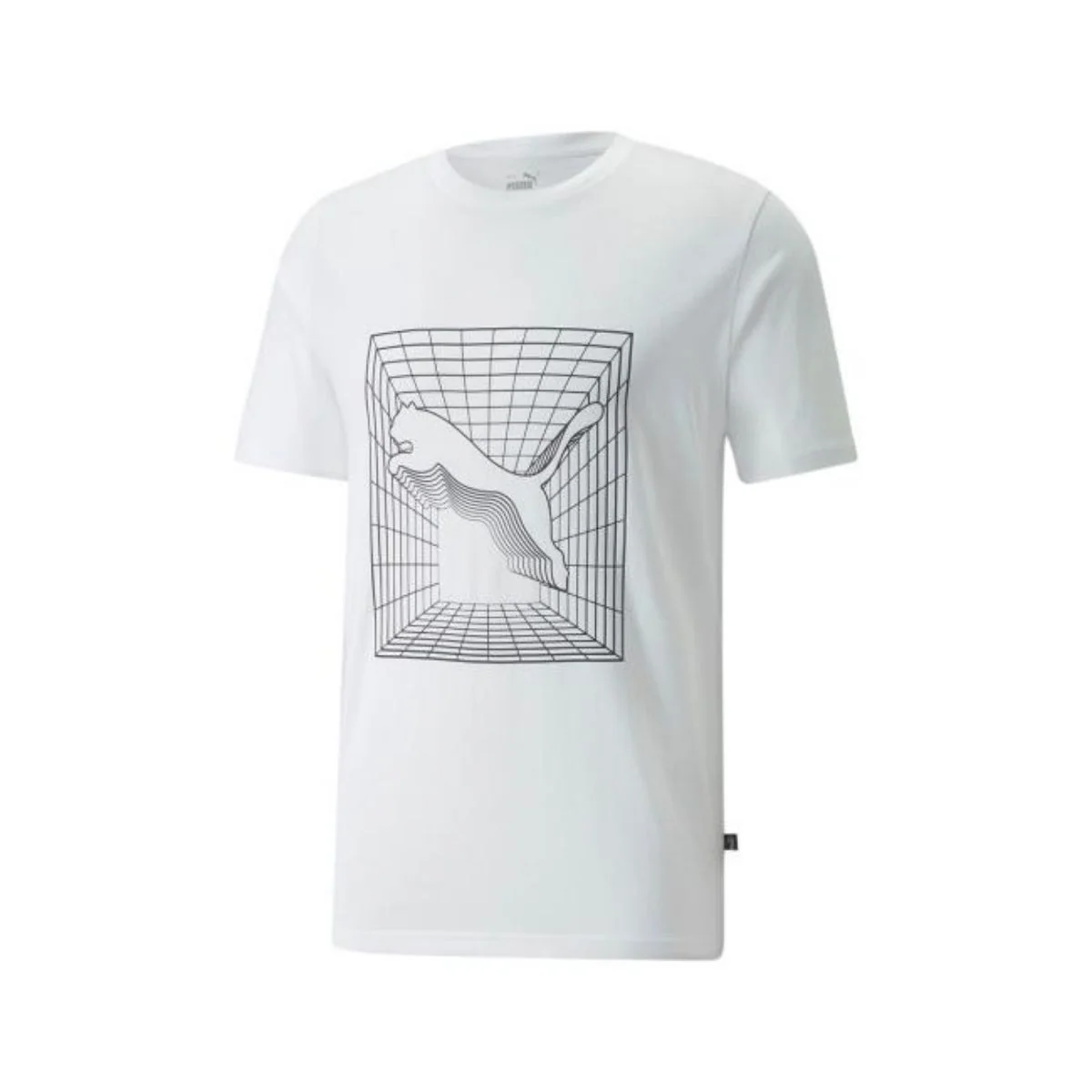 T-shirt bianca da uomo Puma Cat Graphic