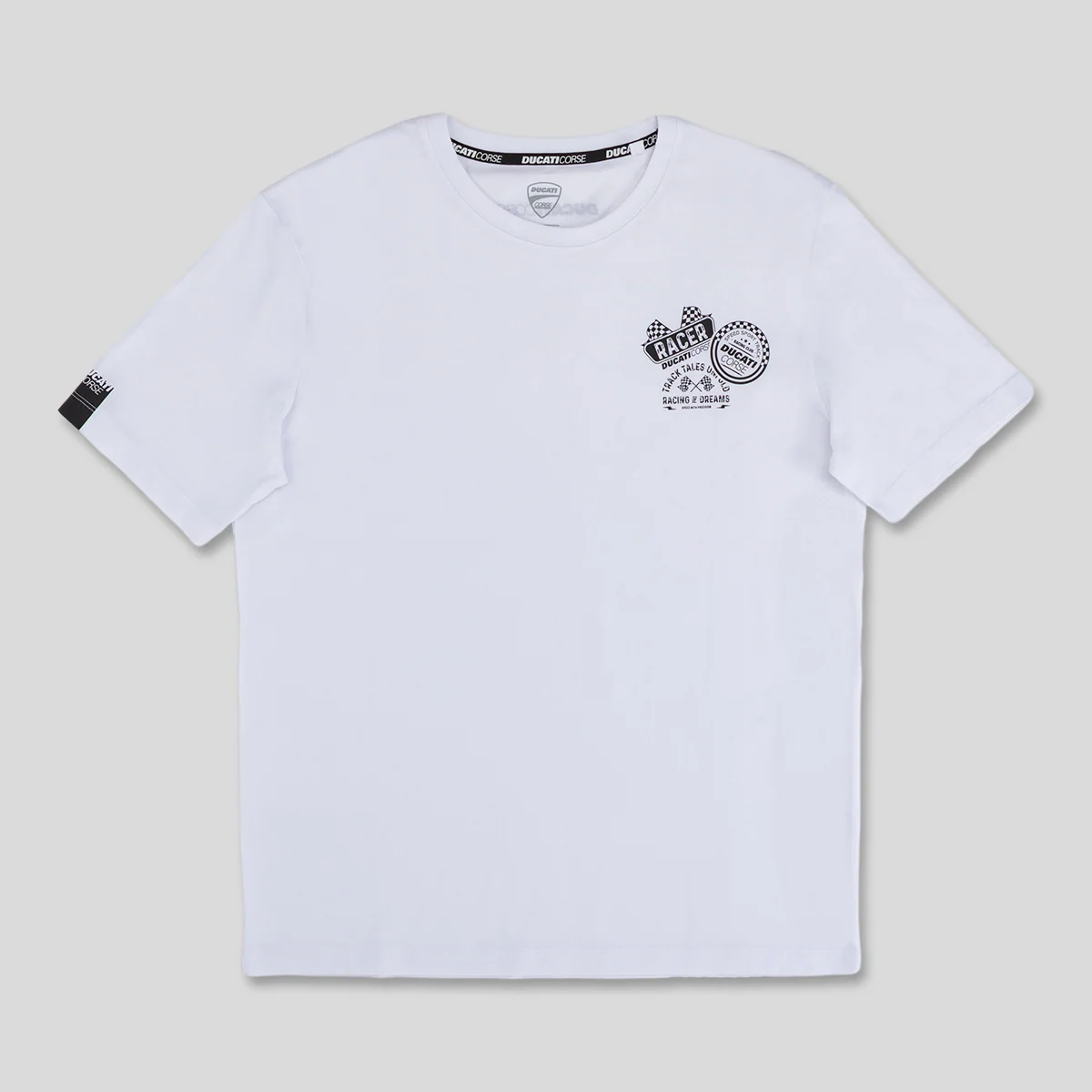 T-shirt Bianca Uomo a maniche corte con stampa grafica Ducati Corse