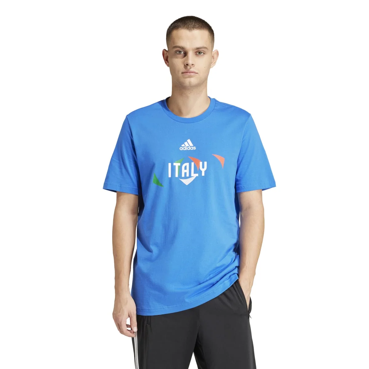 T-shirt blu da uomo adidas UEFA Euro 2024 Italy