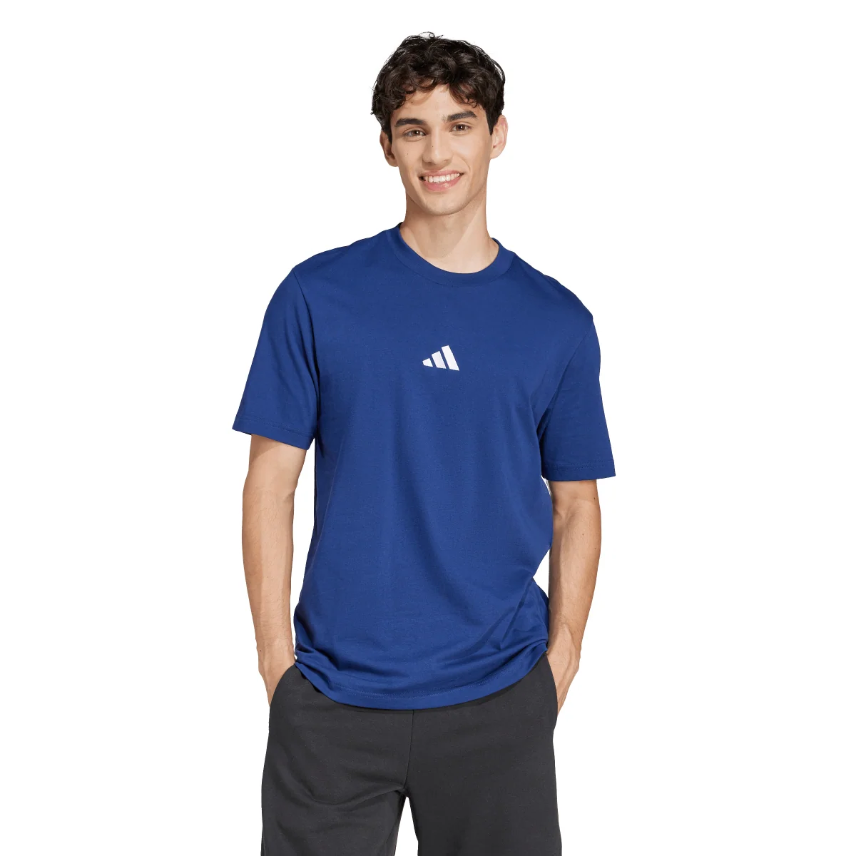 T-shirt blu da Uomo con logo adidas M SL SJ T
