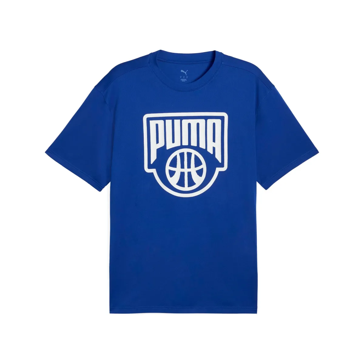 T-shirt blu da Uomo in cotone Puma con logo basket