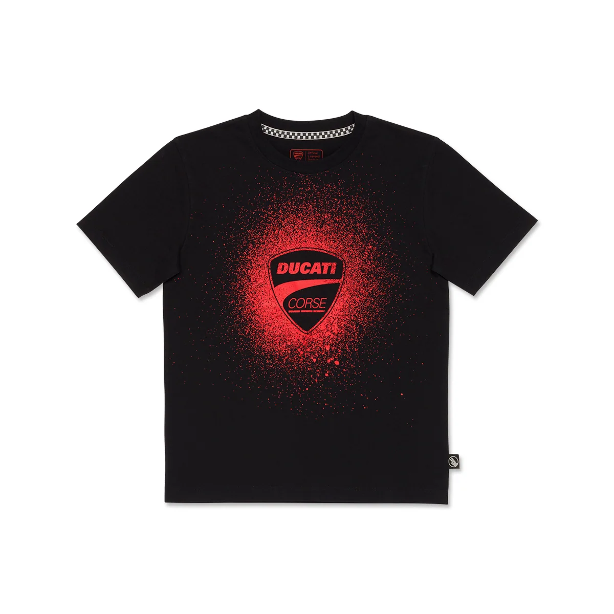 T-shirt da bambino nera con logo rosso Ducati Corse