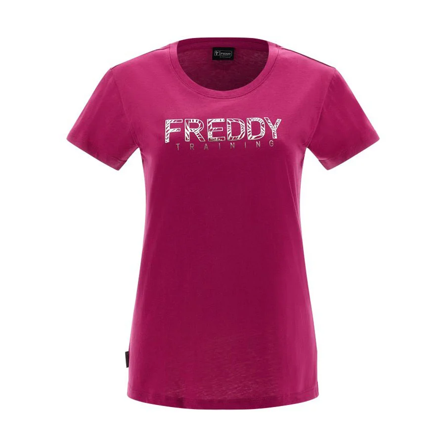 T-shirt fucsia da donna con logo Freddy