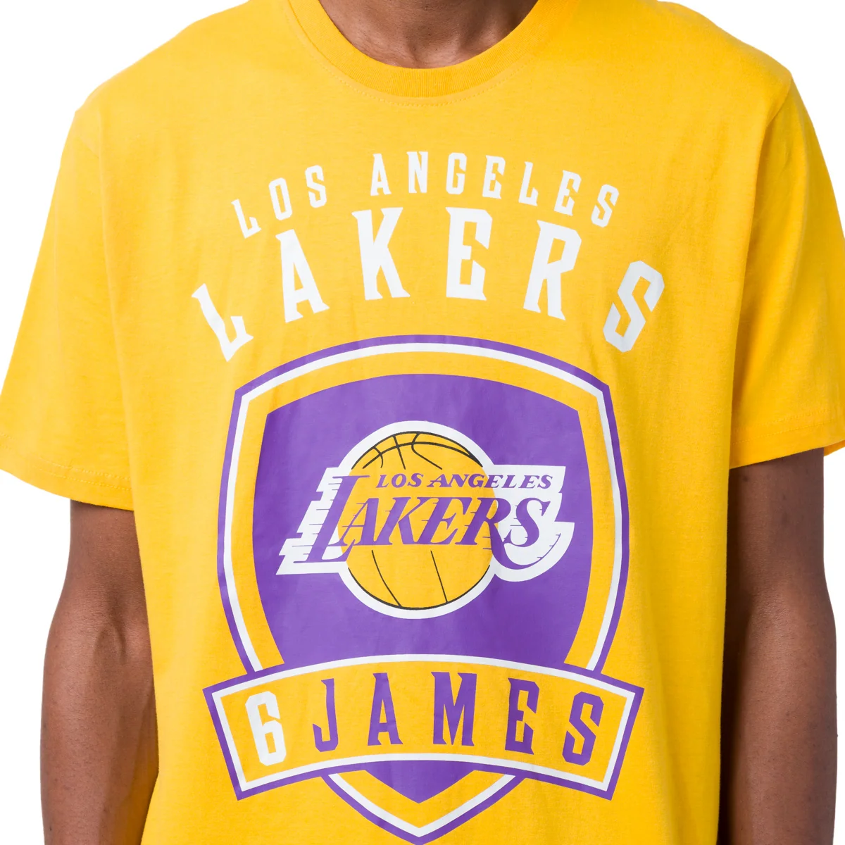 T-shirt Gialla da Uomo in Cotone con stampa LA Lakers NBA