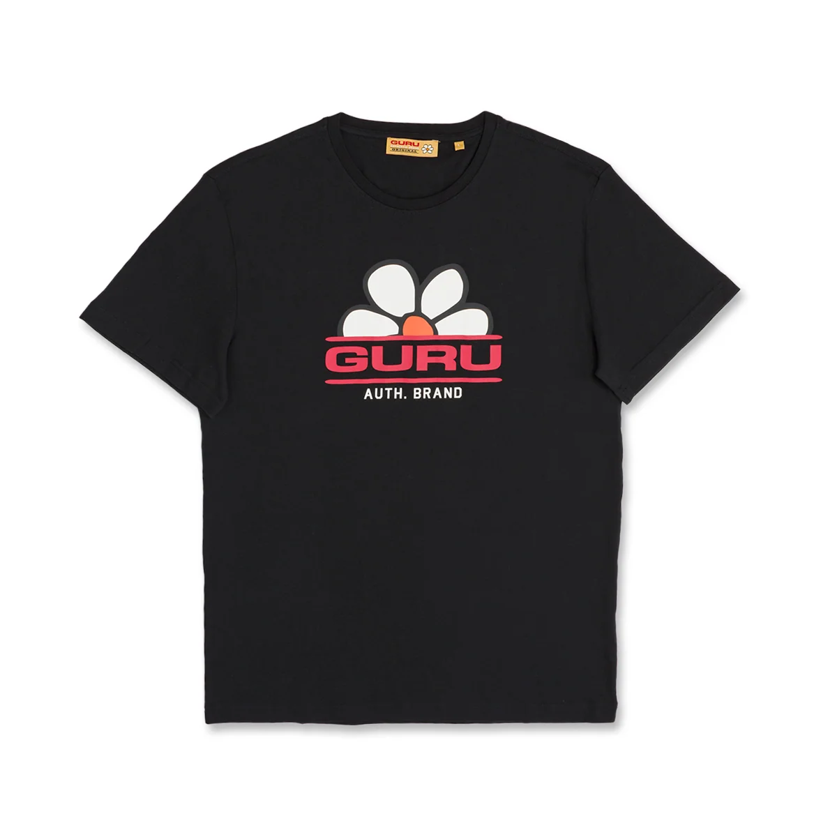 T-shirt girocollo nera da Uomo in Cotone con stampa logo Guru
