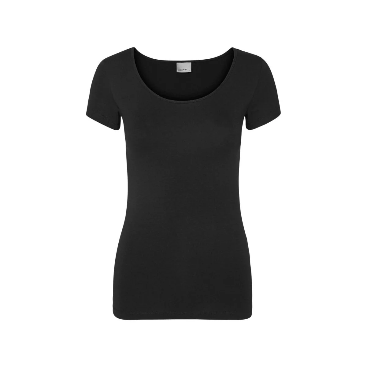 T-shirt girocollo stretch nera da donna Vero Moda