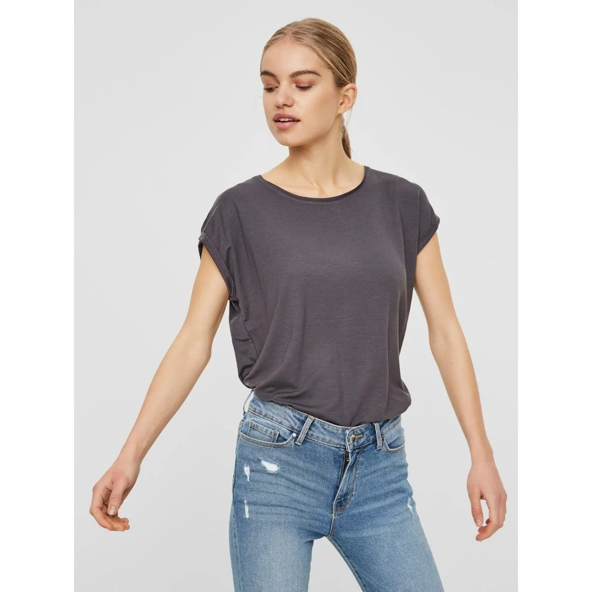 T-shirt grigia da donna Aware by Vero Moda