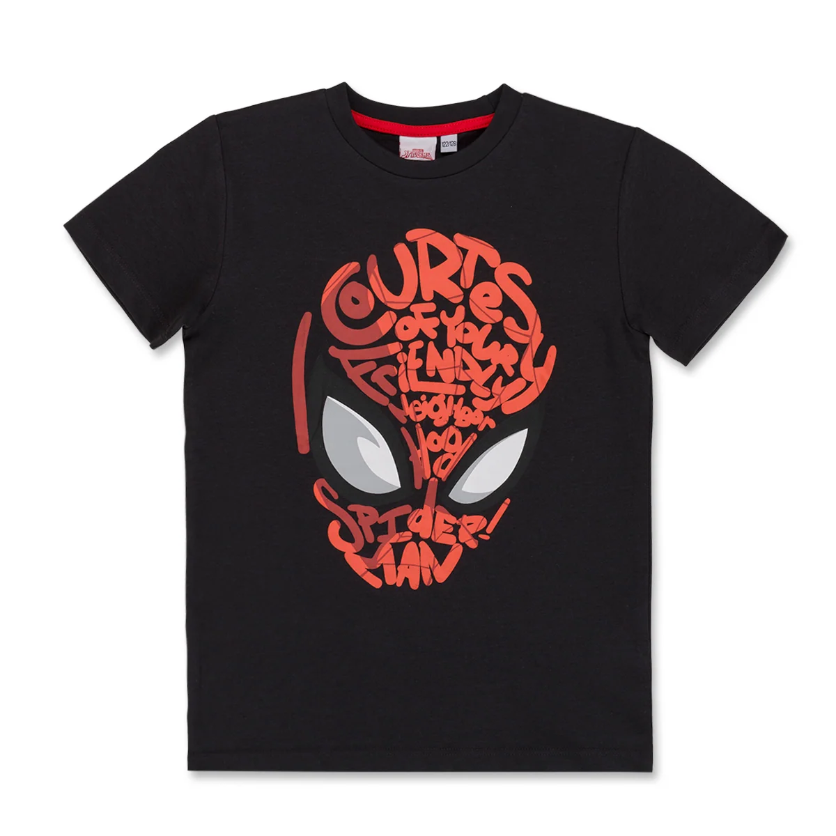 T-shirt grigio scuro da bambino con stampa Spiderman
