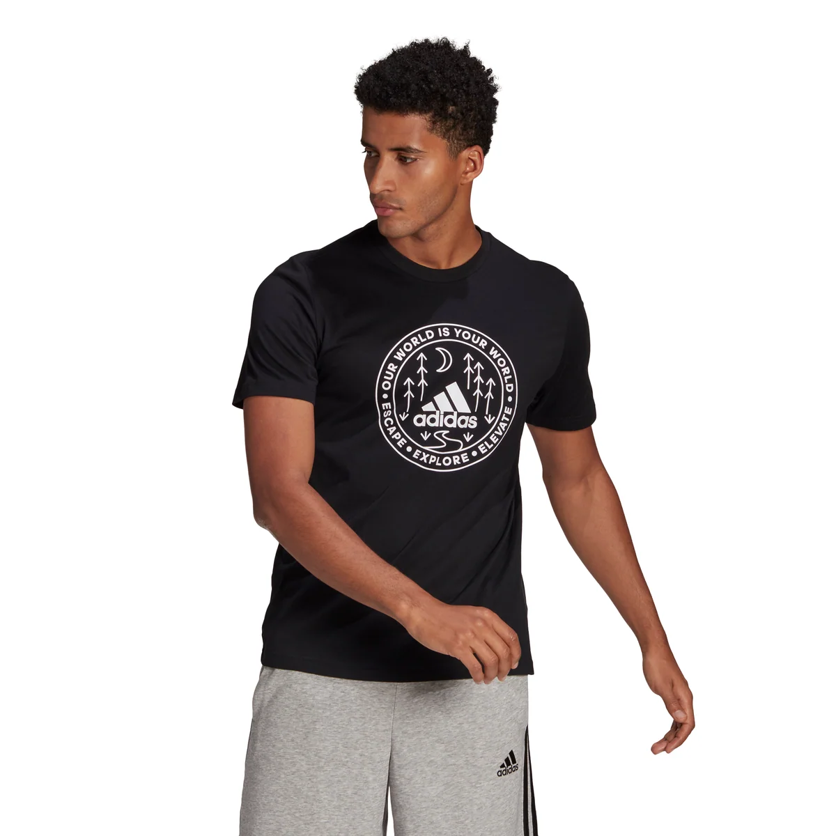 T-shirt nera adidas Explore Nature
