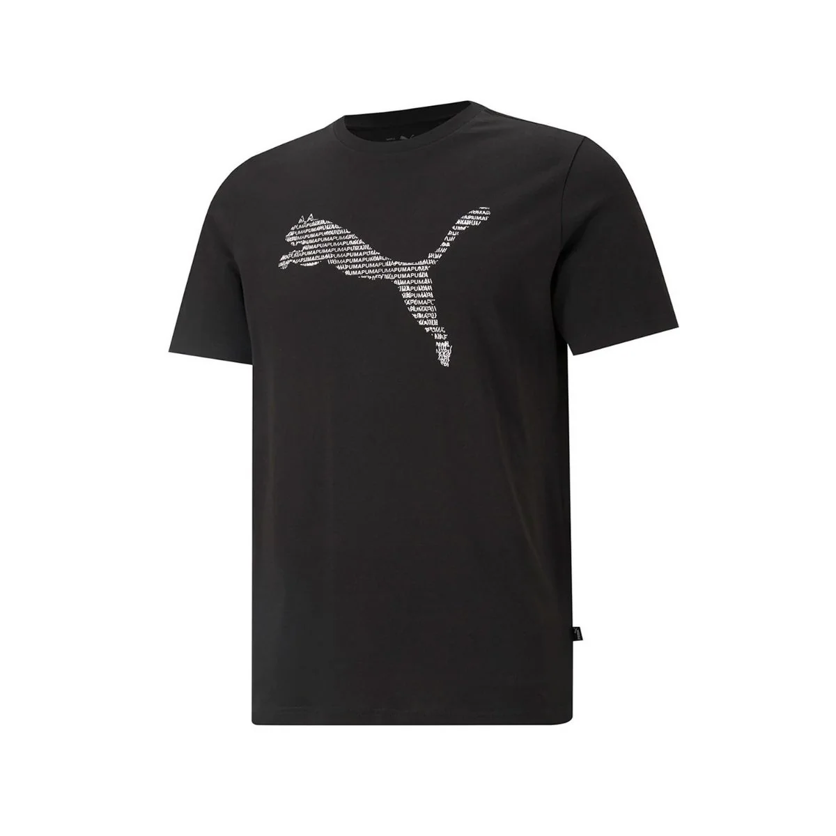 T-shirt nera con stampa Puma Cat