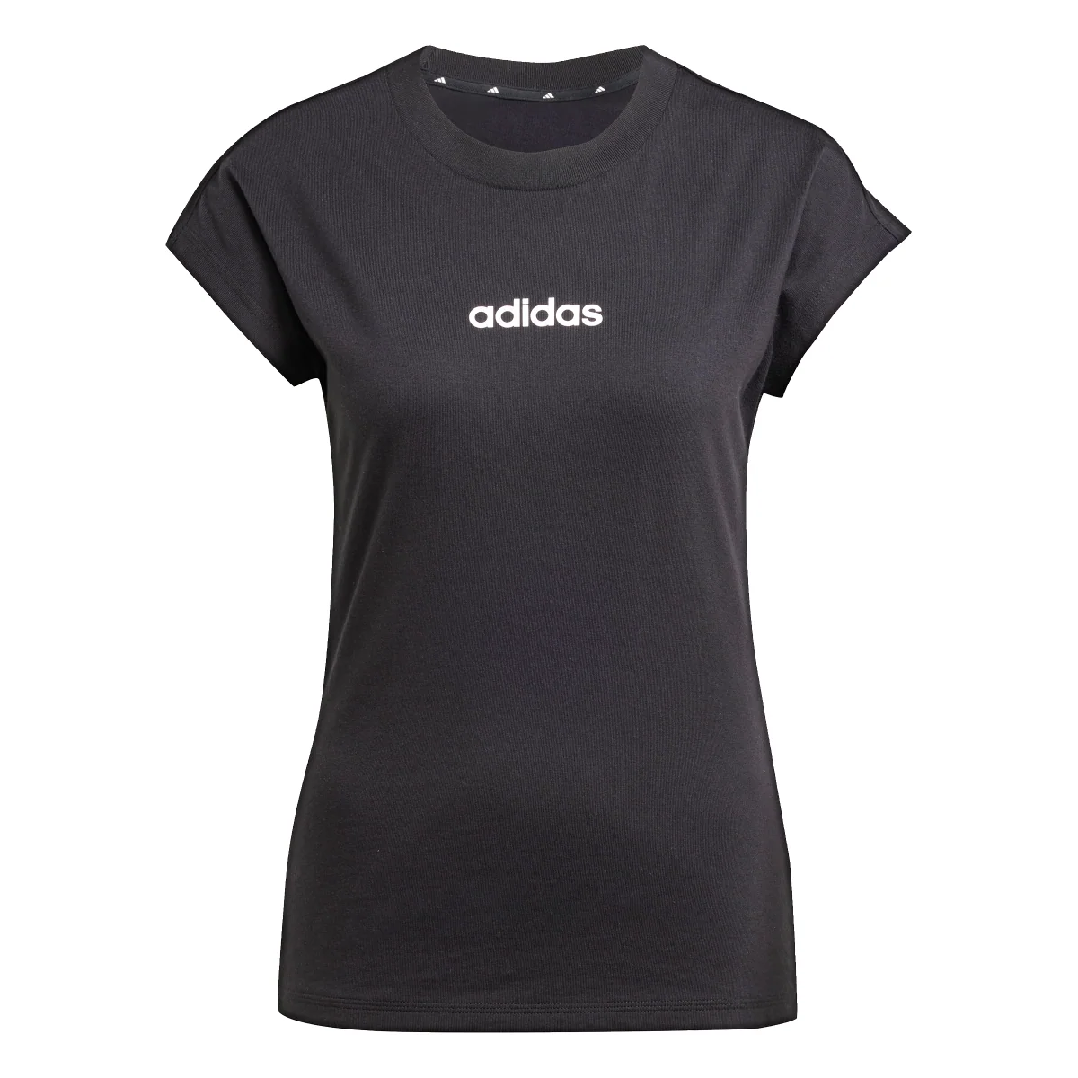 T-shirt nera da Donna con logo minimale adidas