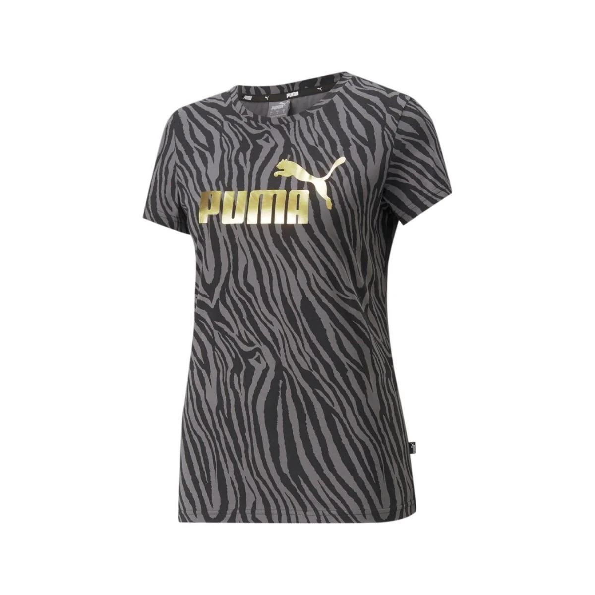 T-shirt nera da donna Puma Essentials+ Tiger