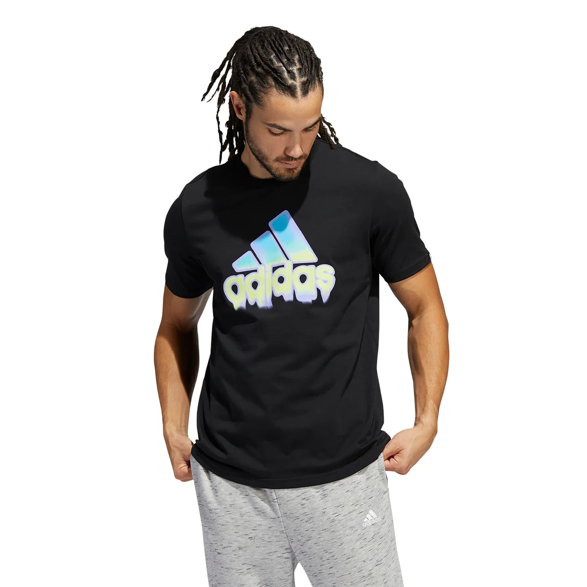 T-shirt nera da uomo adidas