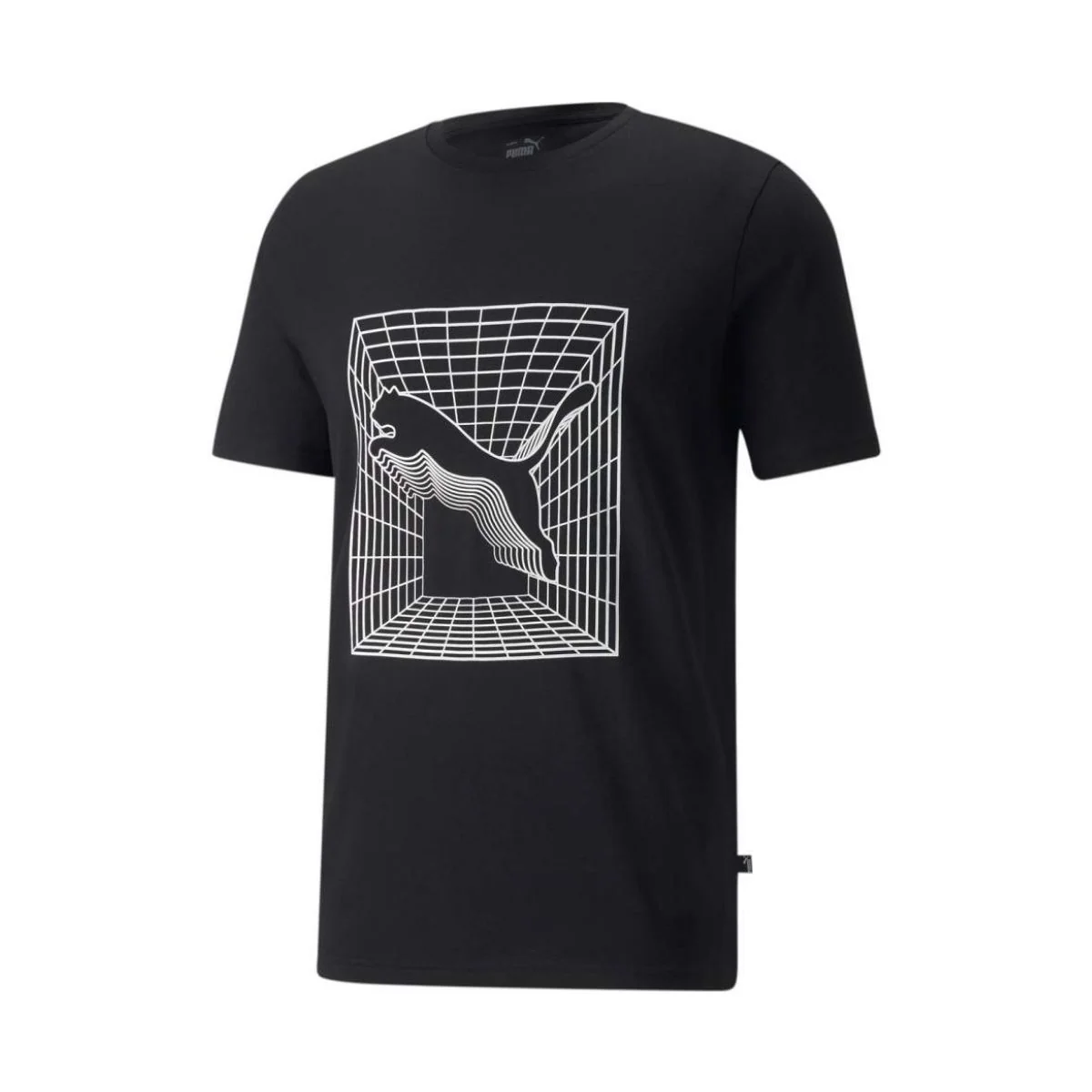 T-shirt nera da uomo Puma Cat Graphic