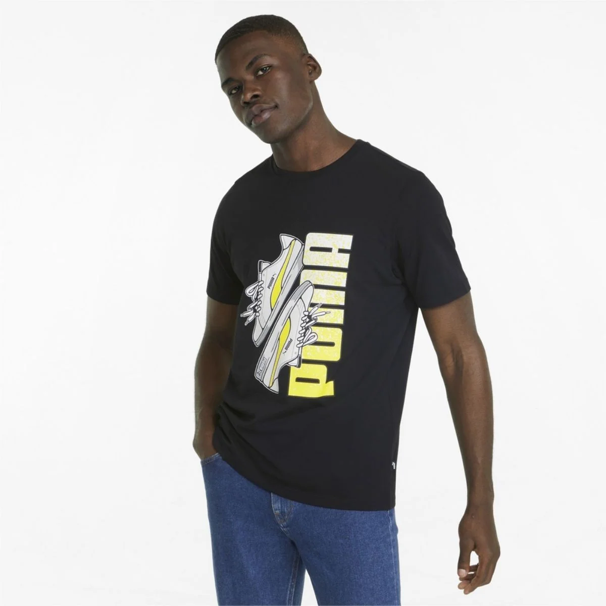 T-shirt nera da uomo Puma Sneaker Graphic