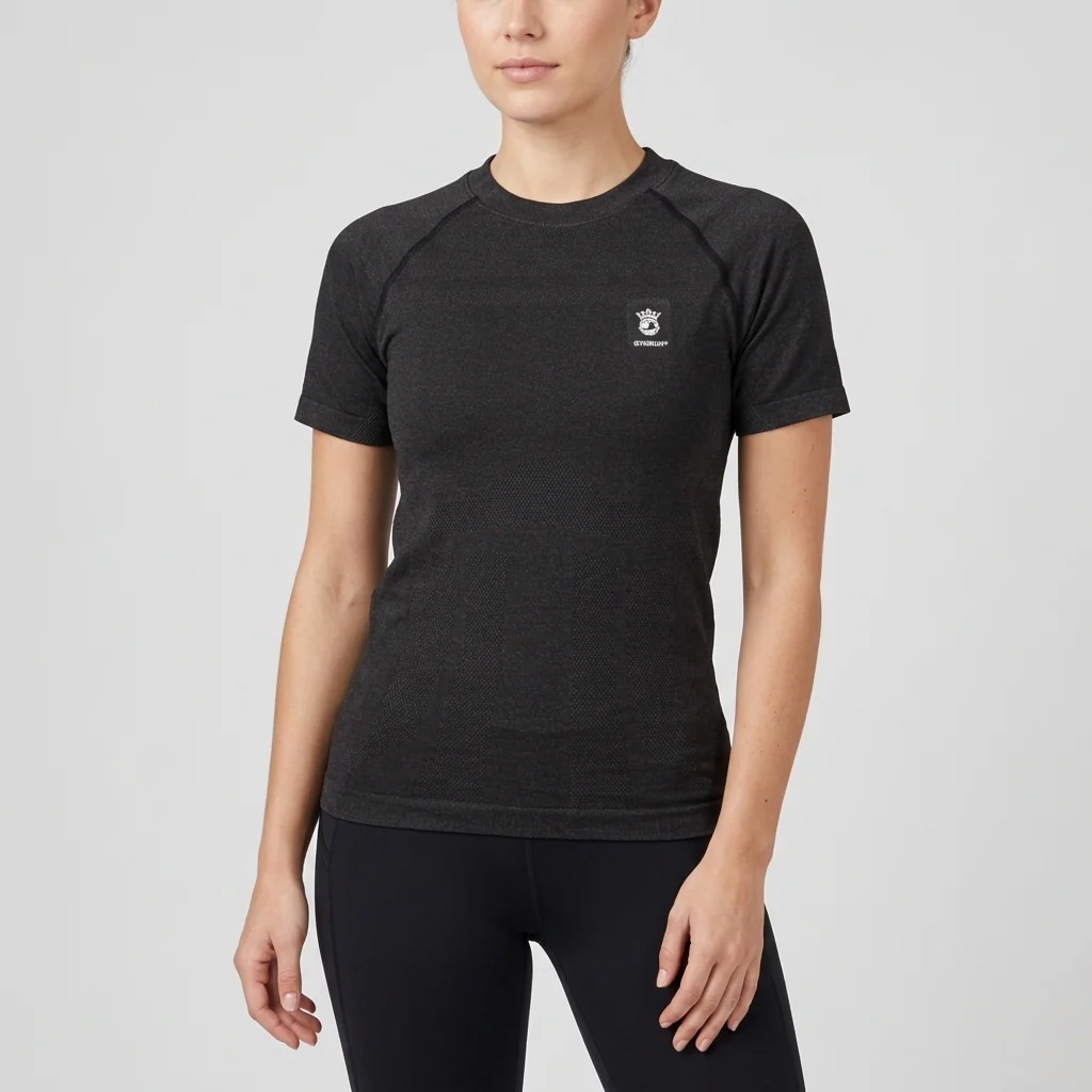 T-shirt Seamless tecnica da corsa Nera da Donna GymRun by Gymnasium