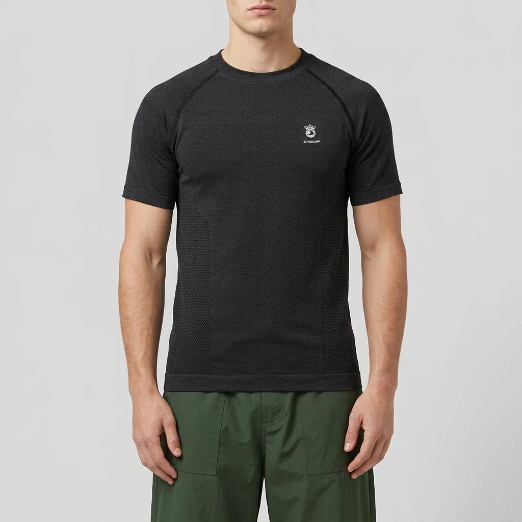 T-shirt tecnica da Uomo nera seamless GymRun by Gymnasium