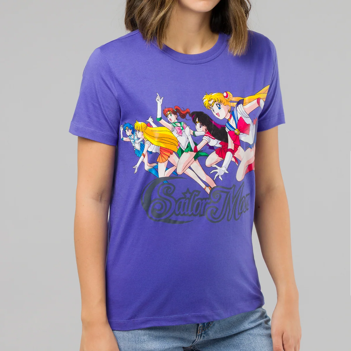 T-shirt Viola da Donna in cotone Anime Vintage Sailor Moon
