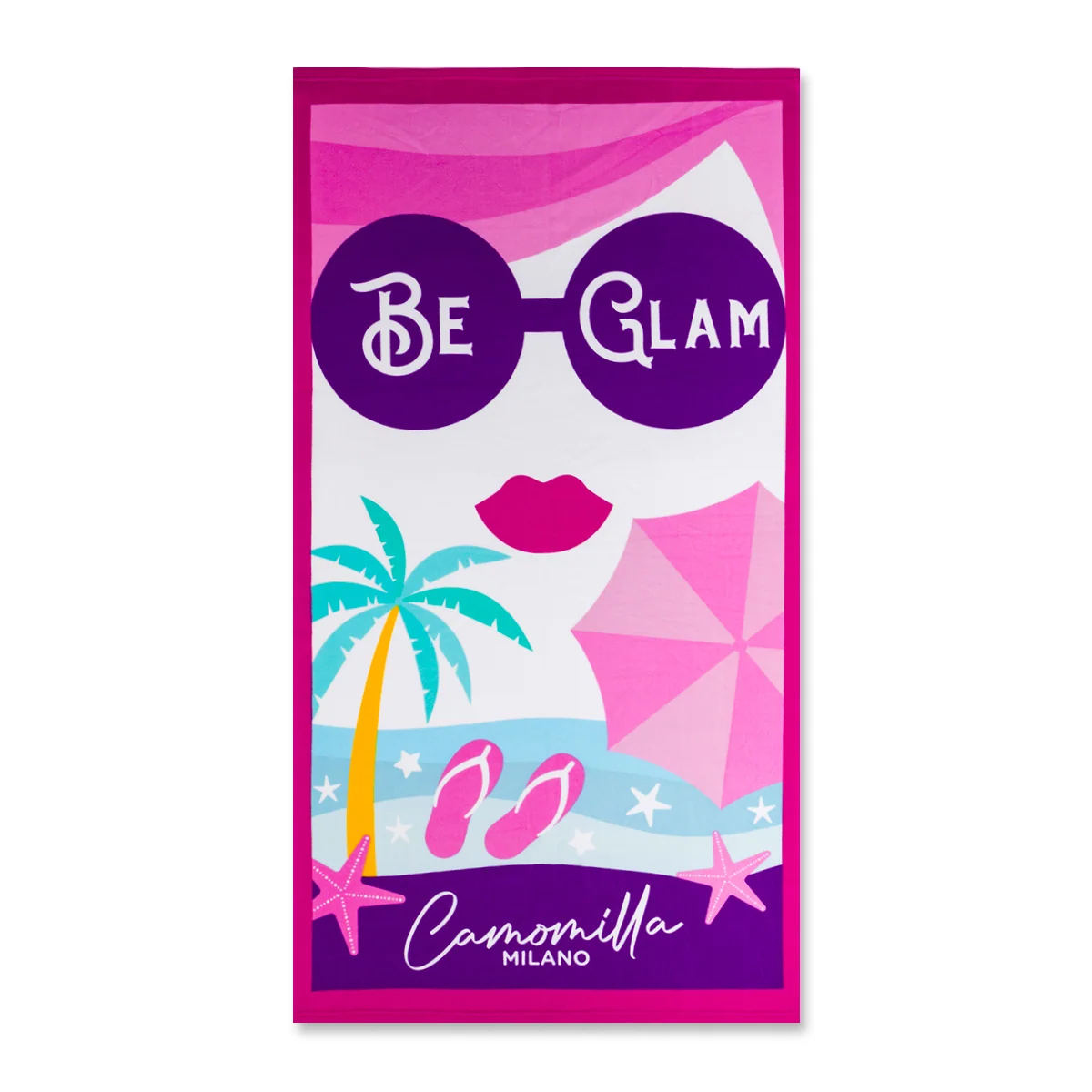 Telo Mare Be Glam in Microfibra con Stampa Glamour e Colori Vivaci Camomilla Milano