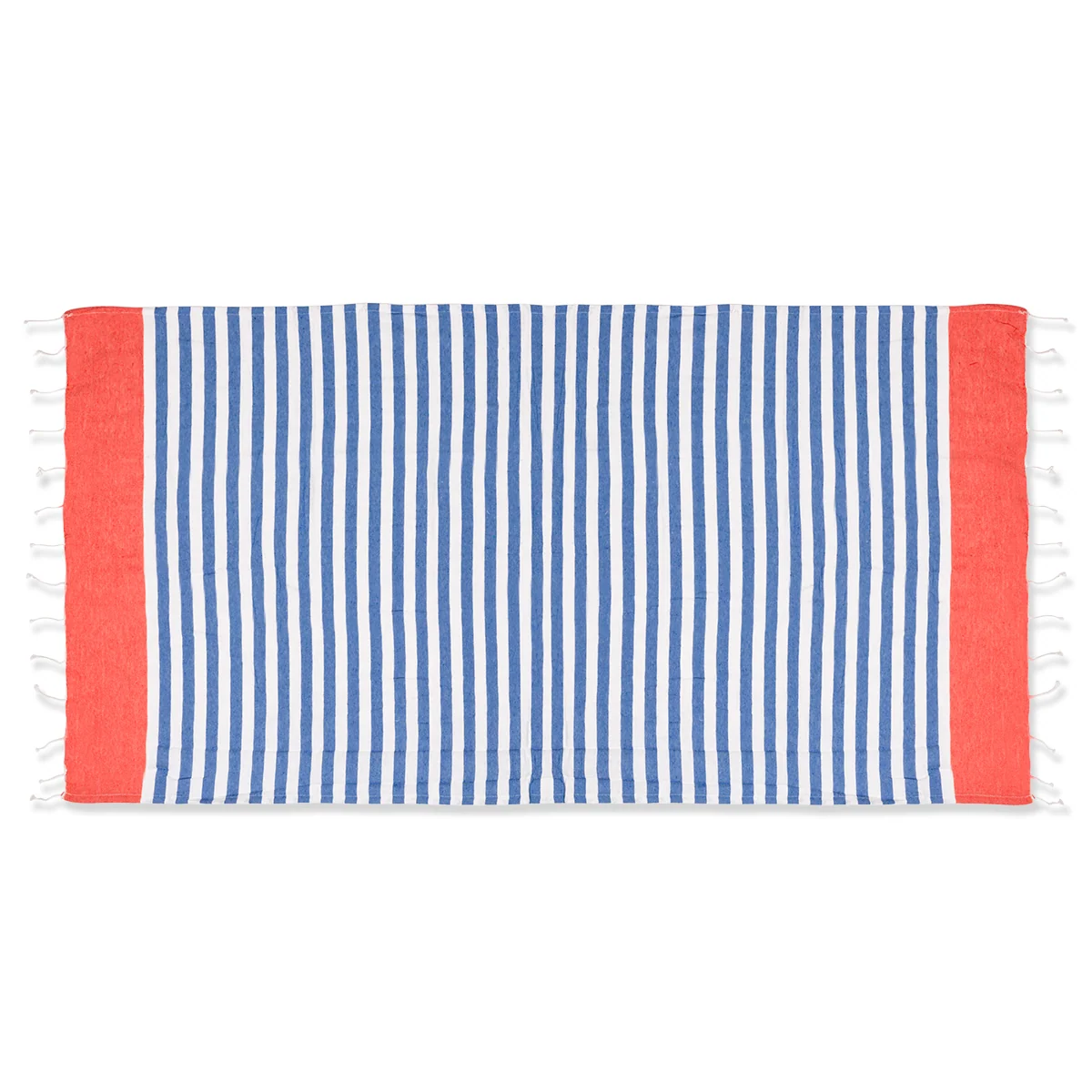 Telo mare in cotone a righe con bordi arancioni Swish Jeans