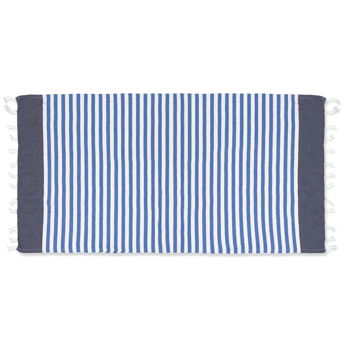 Telo mare in cotone a righe con bordi blu Swish Jeans
