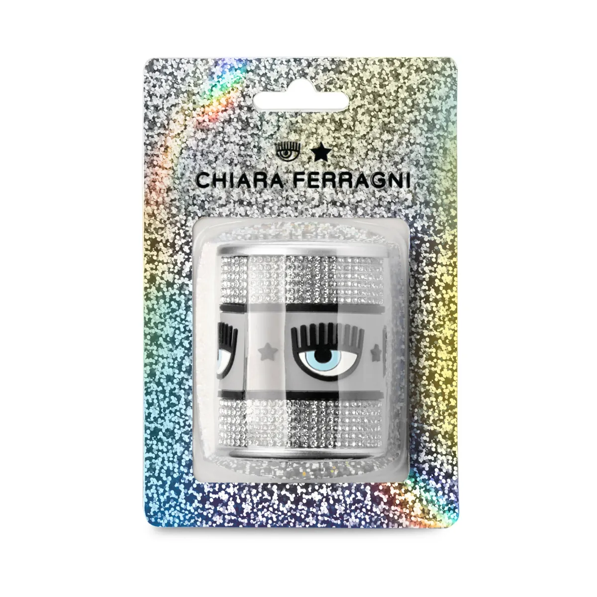 Temperino argento con strass e logo Chiara Ferragni