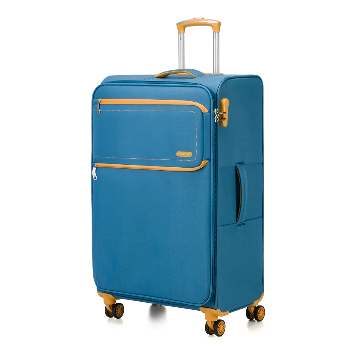 Trolley grande azzurro in tessuto Romeo Gigli