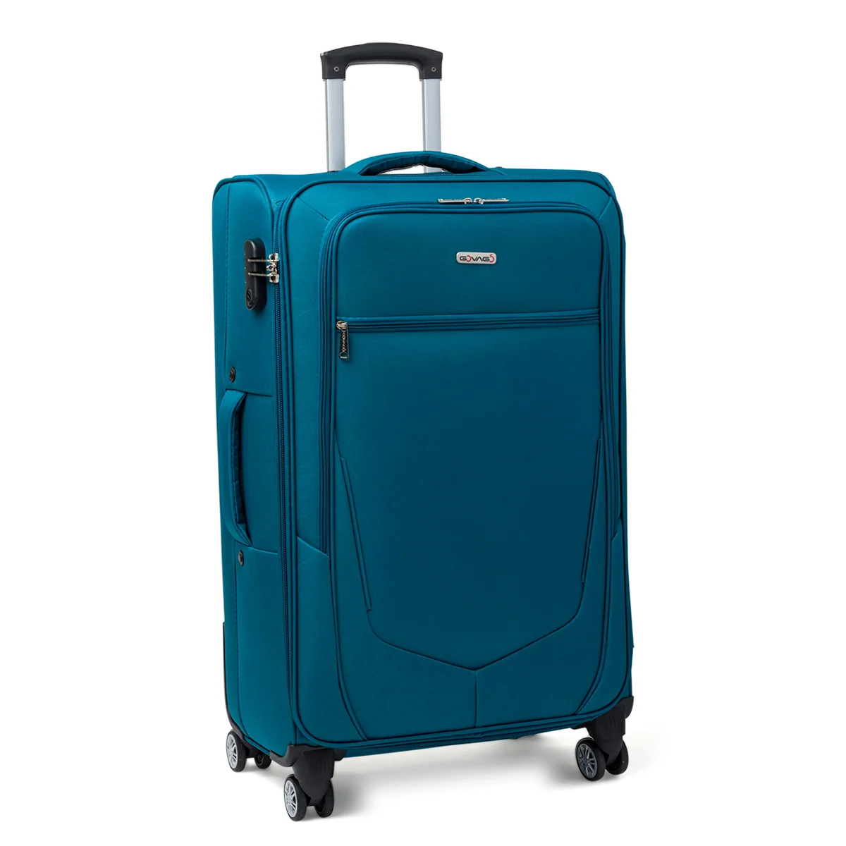 Trolley grande blu ottanio in tessuto Govago
