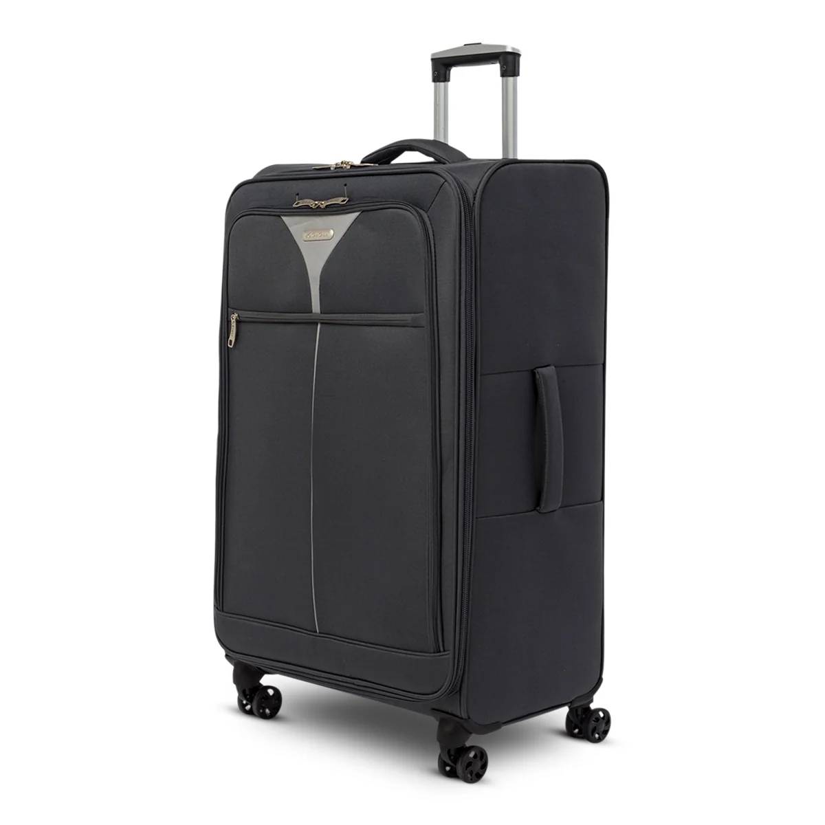 Trolley grande grigio in tessuto Romeo Gigli