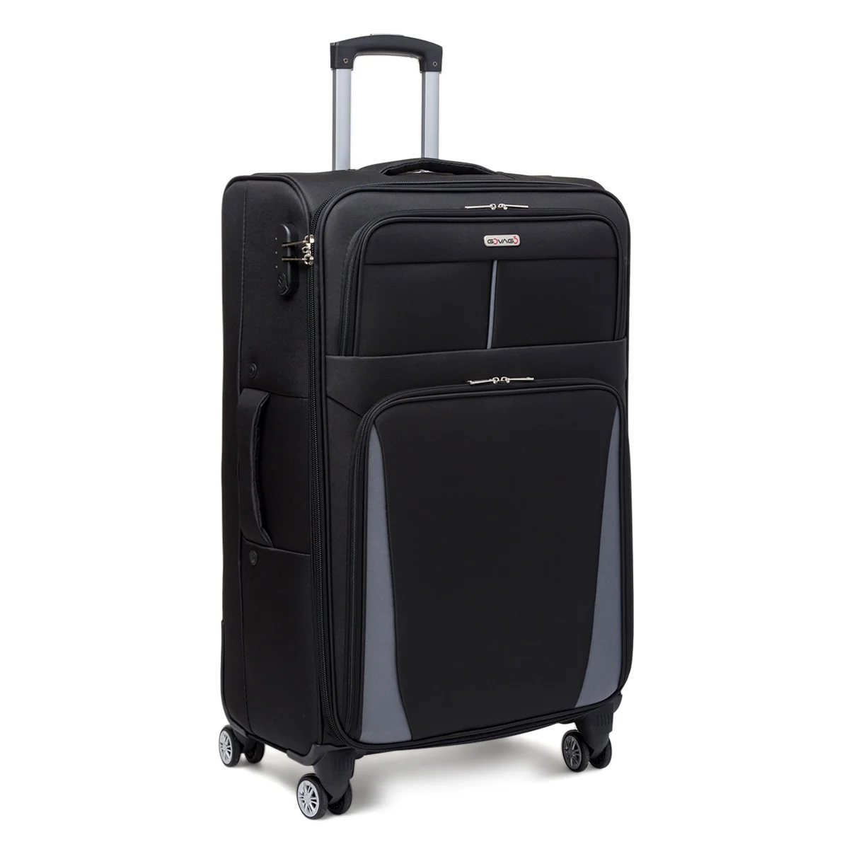 Trolley grande nero in tessuto Govago