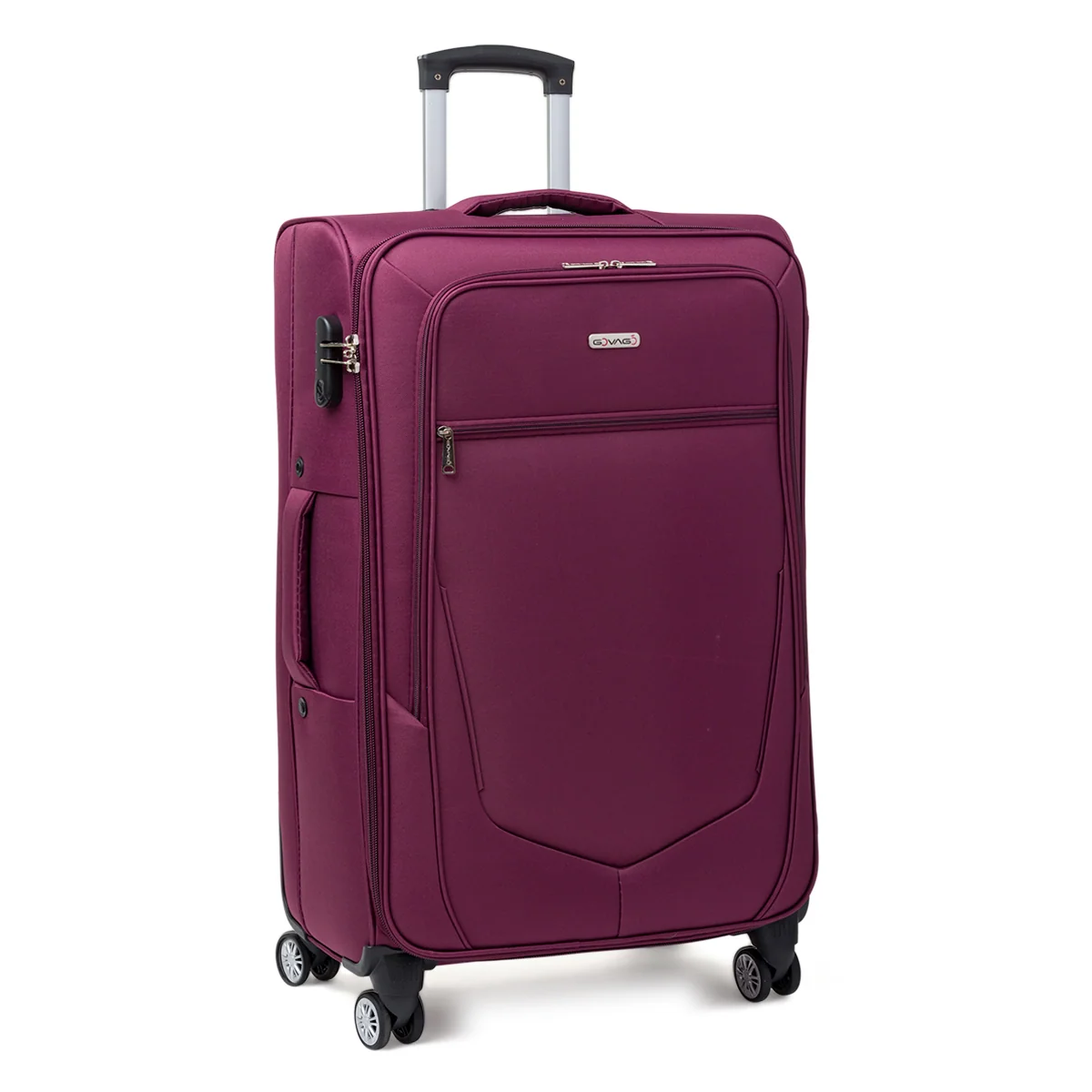 Trolley grande viola prugna in tessuto Govago