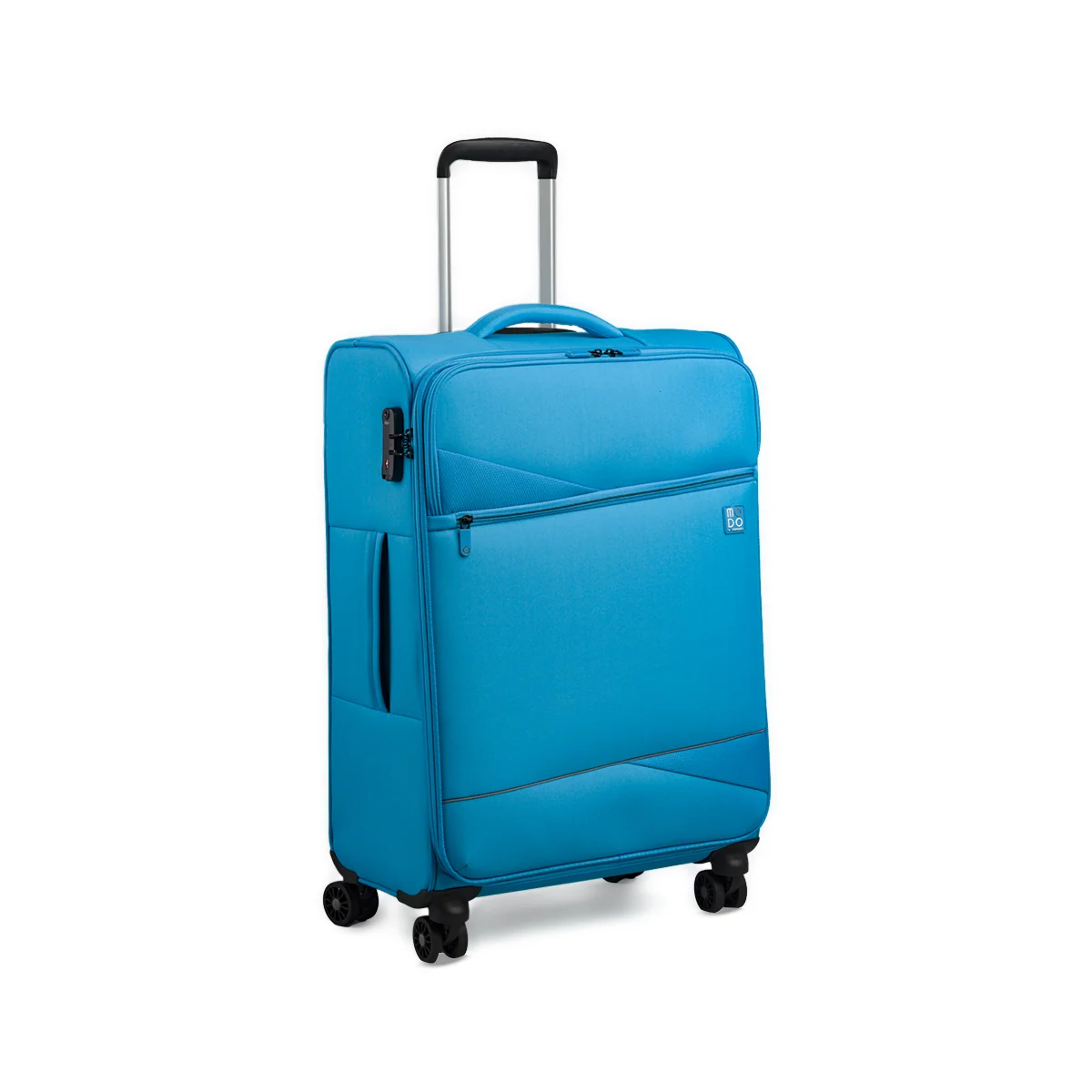 Trolley medio azzurro in tessuto con chiusura TSA Modo by Roncato