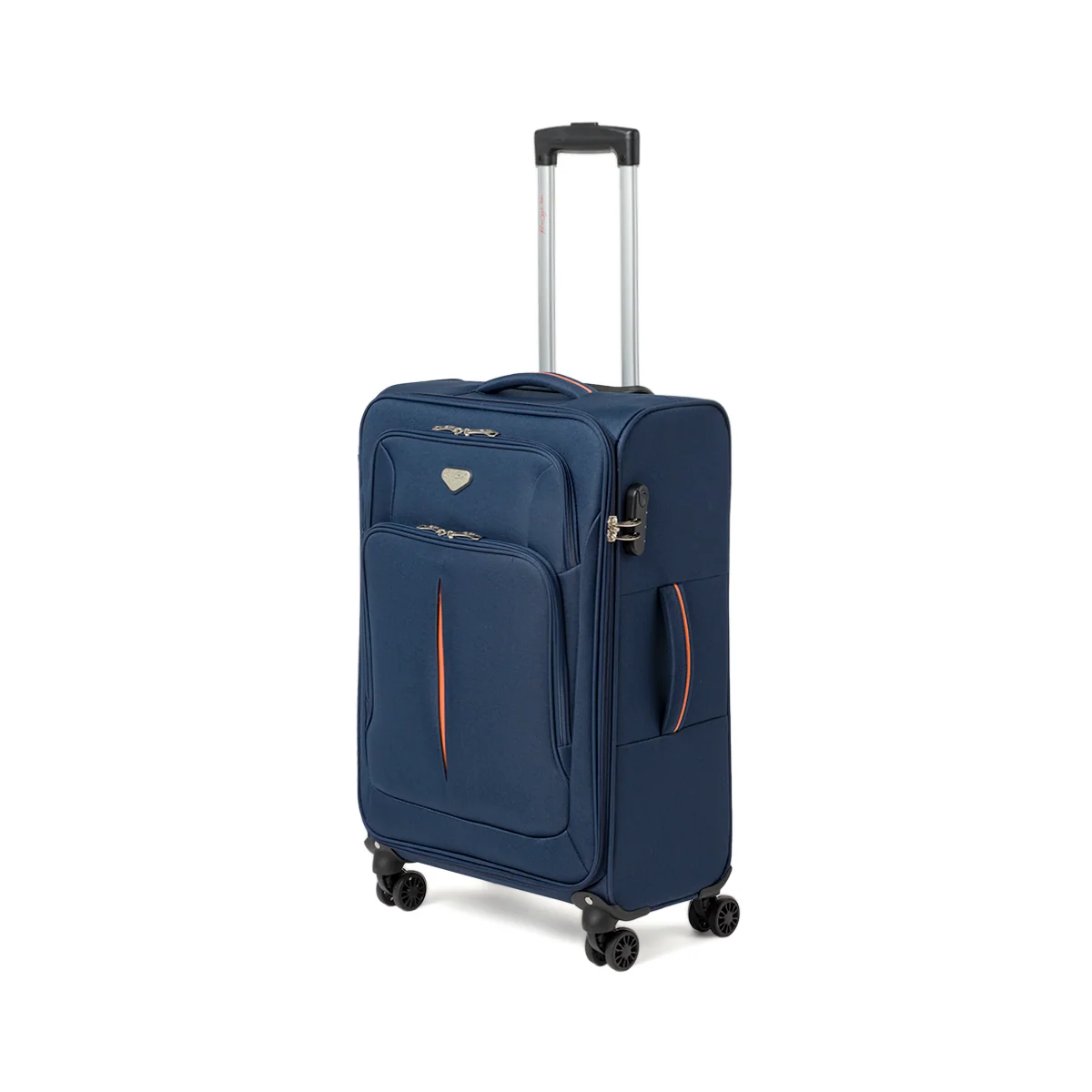 Trolley medio blu in tessuto resistente Romeo Gigli Milano
