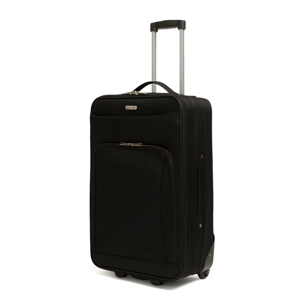 Trolley medio nero in tessuto Govago