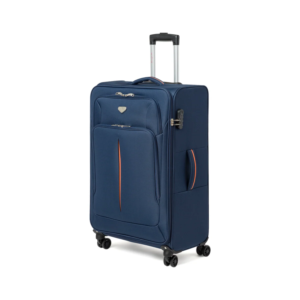Valigia da stiva per viaggi lunghi blu in tessuto Romeo Gigli Milano