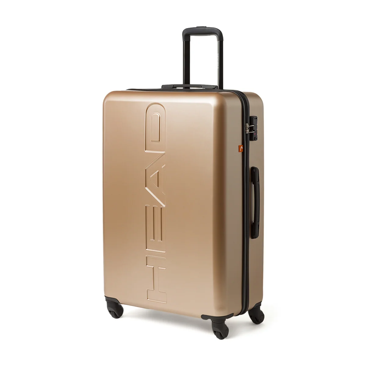 Valigia grande rigida Unisex color Oro con chiusura TSA Head