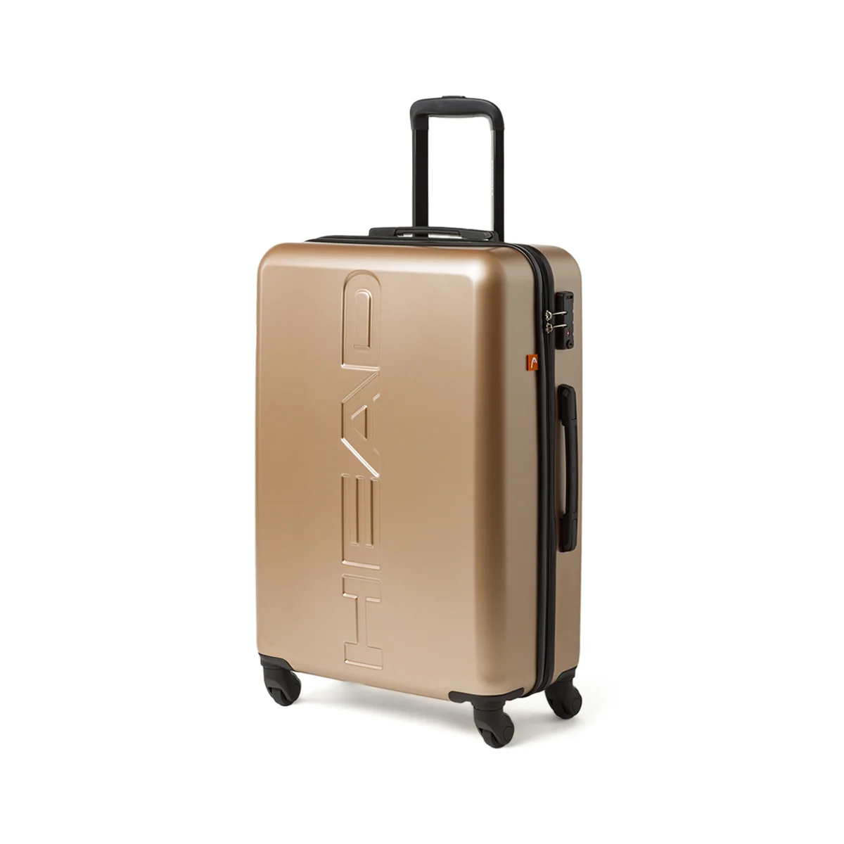 Valigia Media rigida Unisex color Oro con 4 ruote e chiusura TSA Head