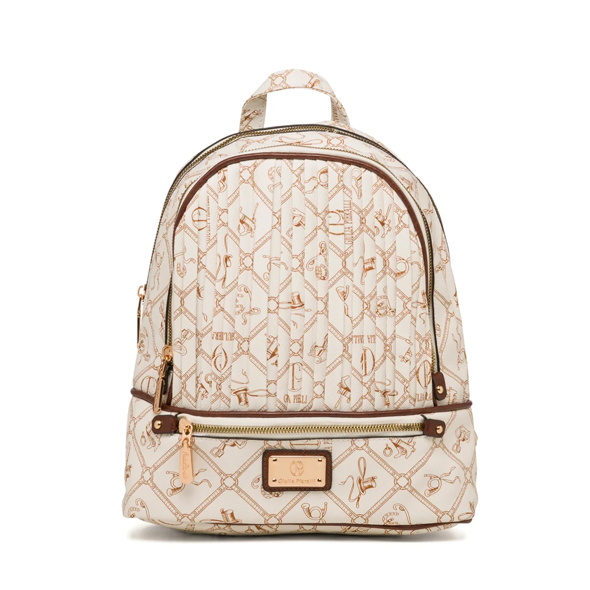 Zaino bianco da donna con monogramma Giulia Pieralli